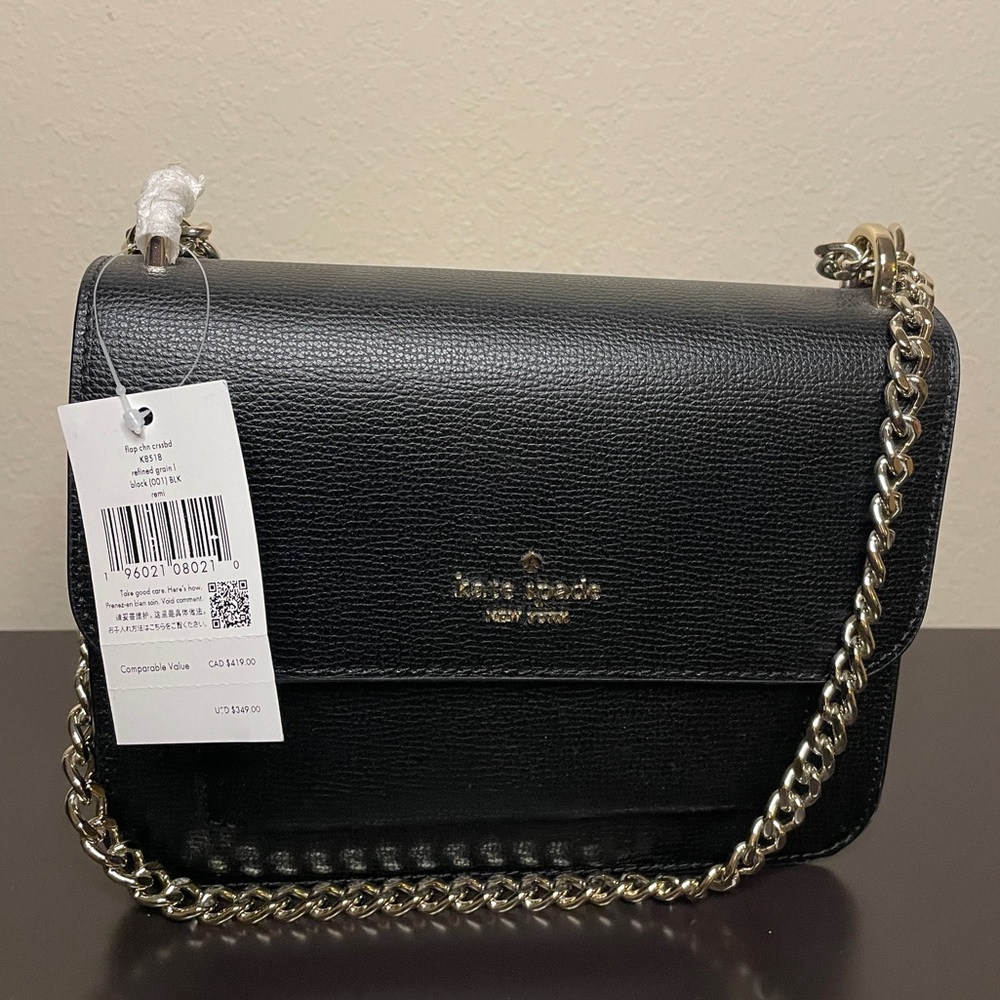 NWT Kate Spade Remi Flap Chain Crossbody Box Bag in Black - Picture 5 of 11